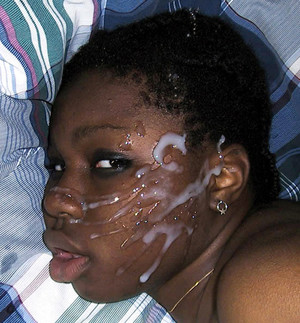 Fucked black whore huge facial cumshot,