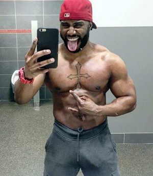 Muscled black guys show their selfies