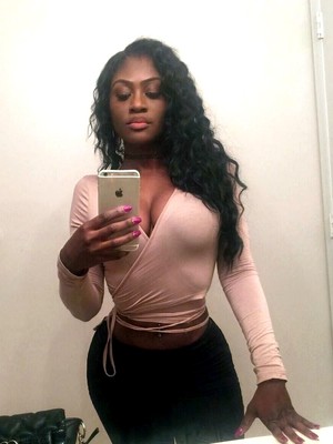 Busty black sportswoman in sexy non-nude